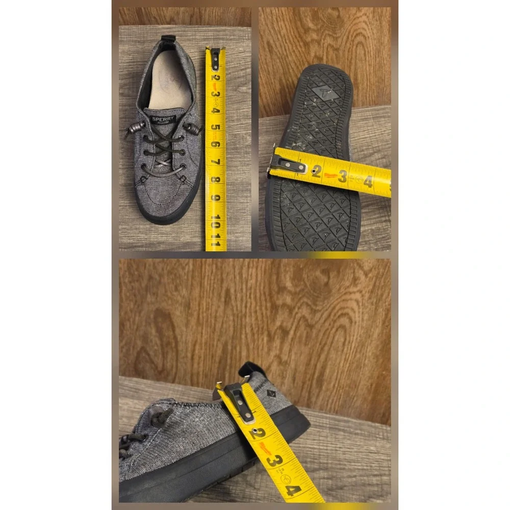 Sperry Top Sider Crest Vibe Slip On Shoes Womens Size‎ 7.5 Glitter Black Gray